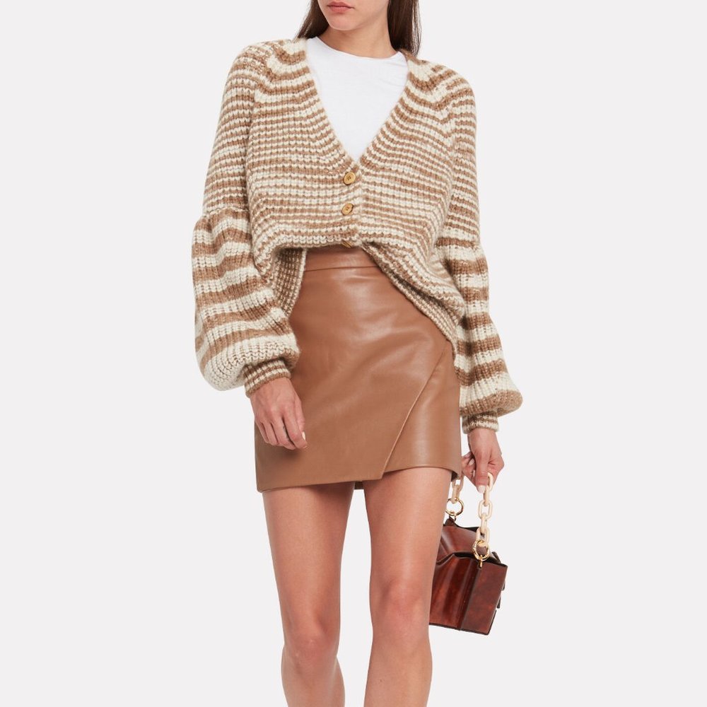 Michelle Mason Leather Wrap Skirt 🤎